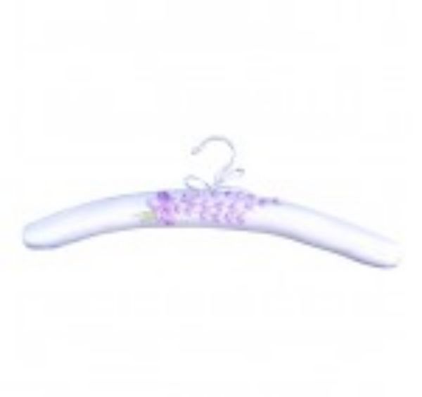 Picture of Coat Hanger Corded White with Flower Lavender